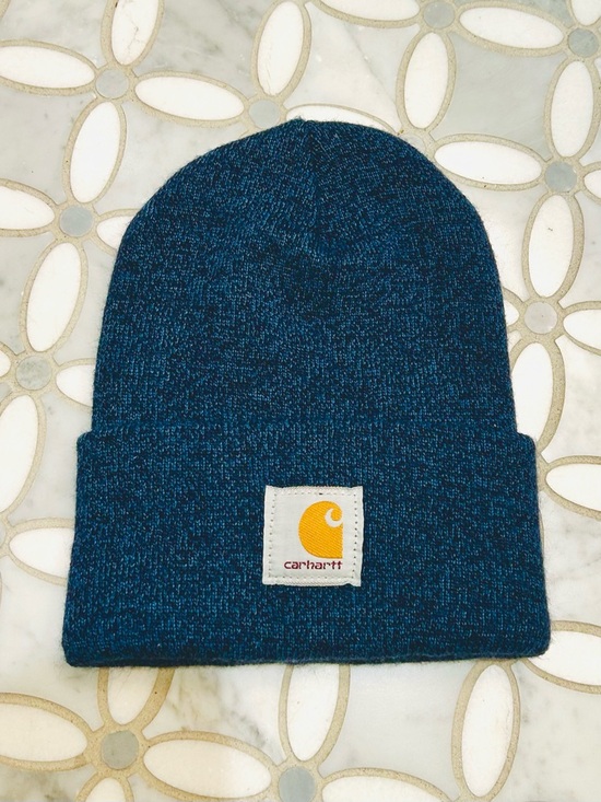 Carhartt Other - Carhartt Heather Blue Cuffed Beanie Logo Men’s One Size A18 Acrylic Watch Hat